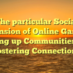 The particular Social Dimension of Online Gaming: Setting up Communities and Fostering Connections